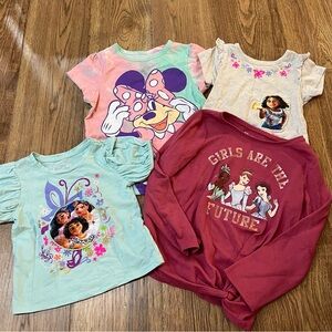 Disney Girls Size 6 Bundle Lot Of Shirts Moana Minnie Mouse